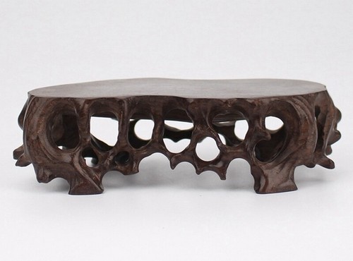 Ebony wood carved display rack - carved,